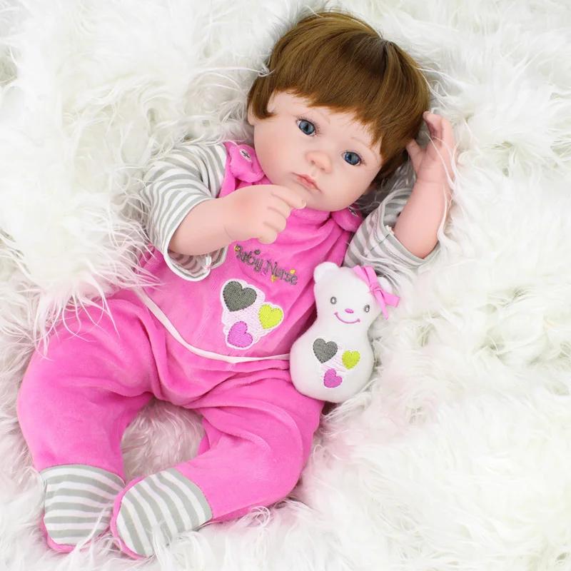 Милые маленькие мягкие силиконовые виниловые куклы 42 см Кукла Reborn Baby коричневый
