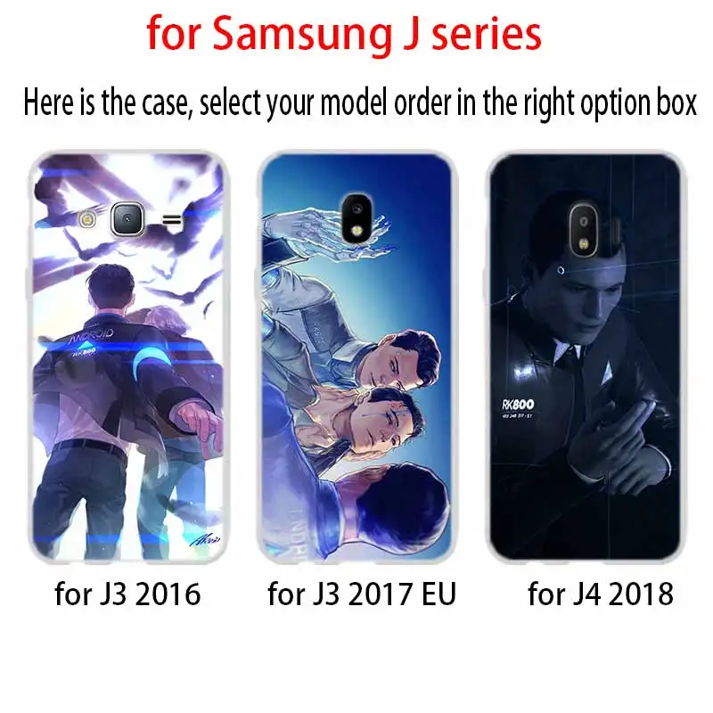 Детройт стать человеком RK800 Коннор для телефона чехол Samsung Galaxy j6 J8 J7 J5 J3 J4 Plus 2018 2017