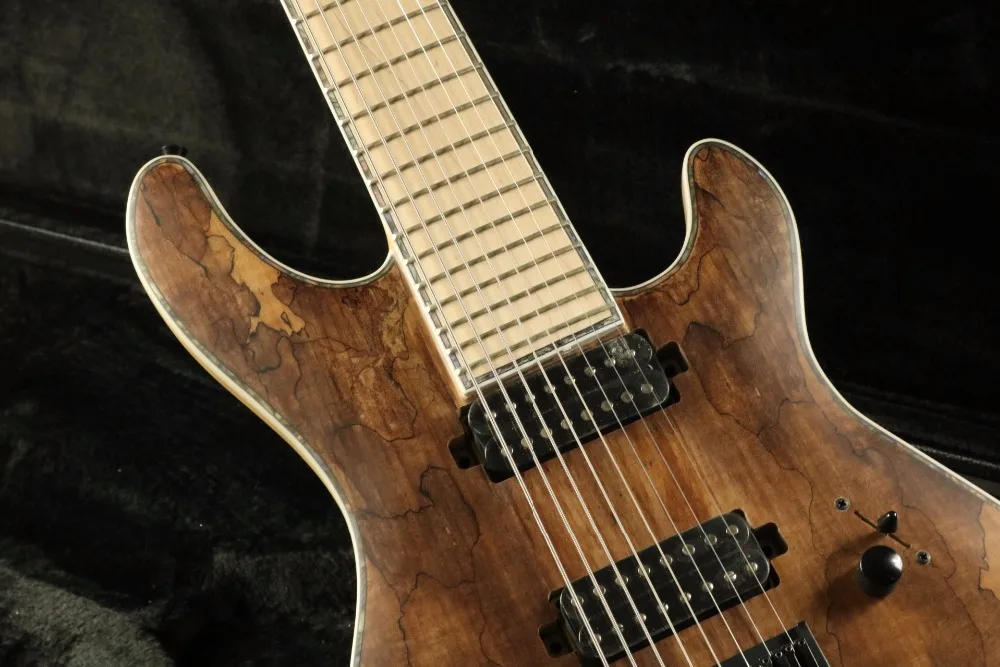 Spalted maple top neck через тело 8 струнная электрогитара гарантированное качество