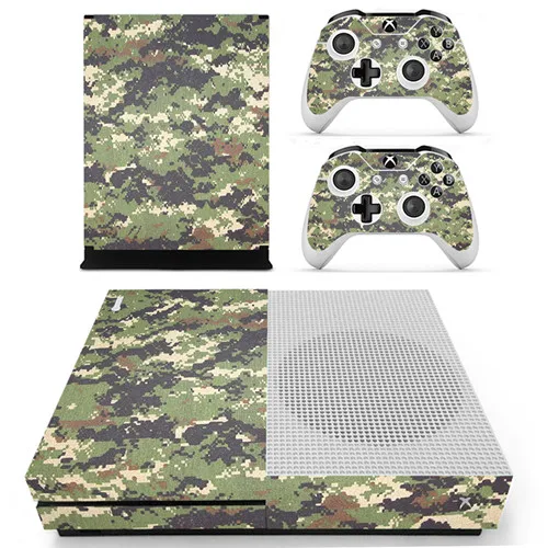 Камуфляжная наклейка для microsoft Xbox One S и 2 контроллера для Xbox One S Skins виниловая наклейка - Цвет: YS-xboxoneS-0048
