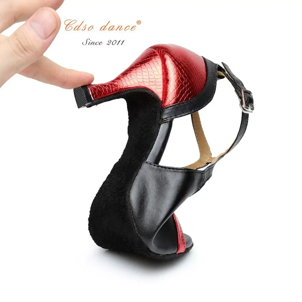 Женские туфли для латиноамериканских танцев Cdso золотистые/красные из