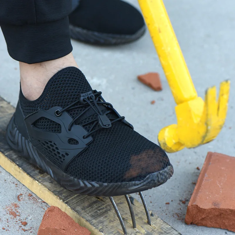 

Men Safety Shoes Outdoor Steel Toe Cap Shoes Boots Breathable Light Anti-smashing Puncture Proof Work Boots Fashion Men Sneakers