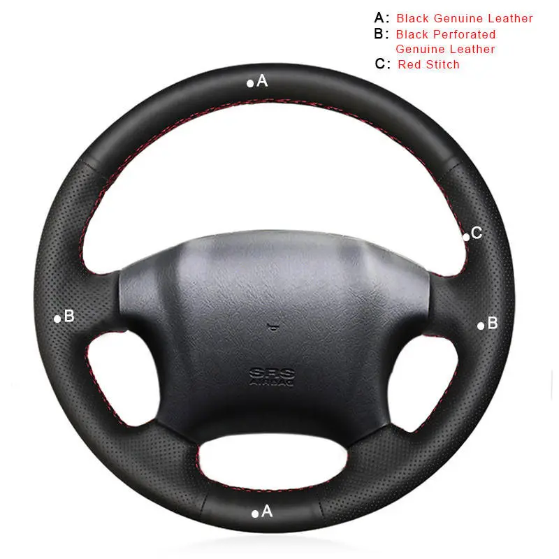 Genuine Leather Автомобильная Оплетка на руль Крышка для hyundai Tucson 2005 2006 2007 2008 2009 2006- авто-Стайлинг интерьерные аксессуары - Название цвета: Genuine Leather