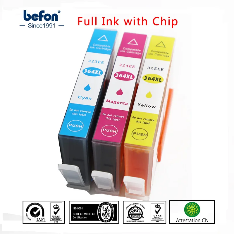 Сменный картридж befon C M Y 364 XL для принтера HP 684 684EE Deskjet 3070A 5510 6510 B209a C510a|Чернильные