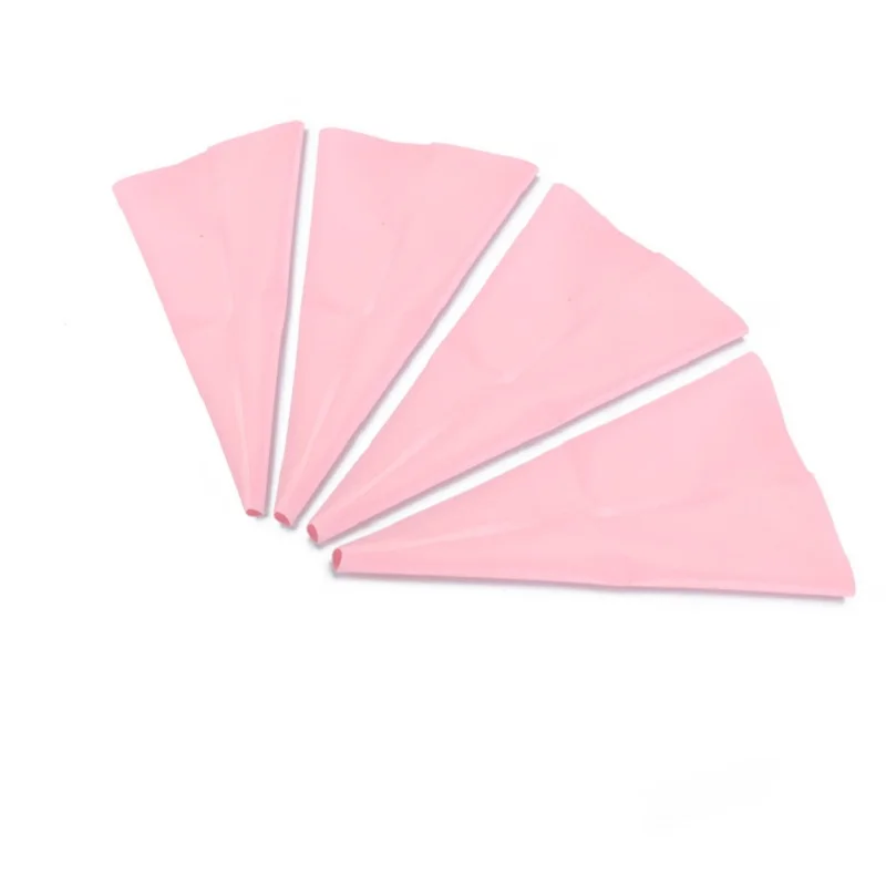 Pink 4pcs 4 шт. силиконовый кондитерский мешок для обледенения крема, кондитерский мешок, сопло, многоразовые DIY Инструменты для украшения торта, украшения выпечки, Прямая поставка - Цвет: Pink 4pcs