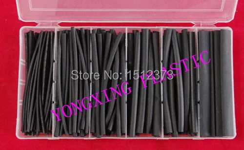 180pcs /lot 1.5 2.5. 3.5 5.0 6.0 7.0mm 10cm length pvc heat shrink tube black color ratio 2:1 sleeving mixed in box | Обустройство