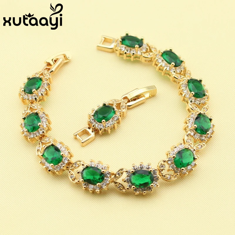 Женский браслет цепочка с Зелеными камнями 18 + 3 см|chain bracelet|link chain braceletbracelet bracelet |