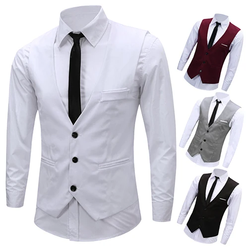 Мужской классический деловой жилет Приталенный с цепочкой костюм 08WG|vest suit|dress