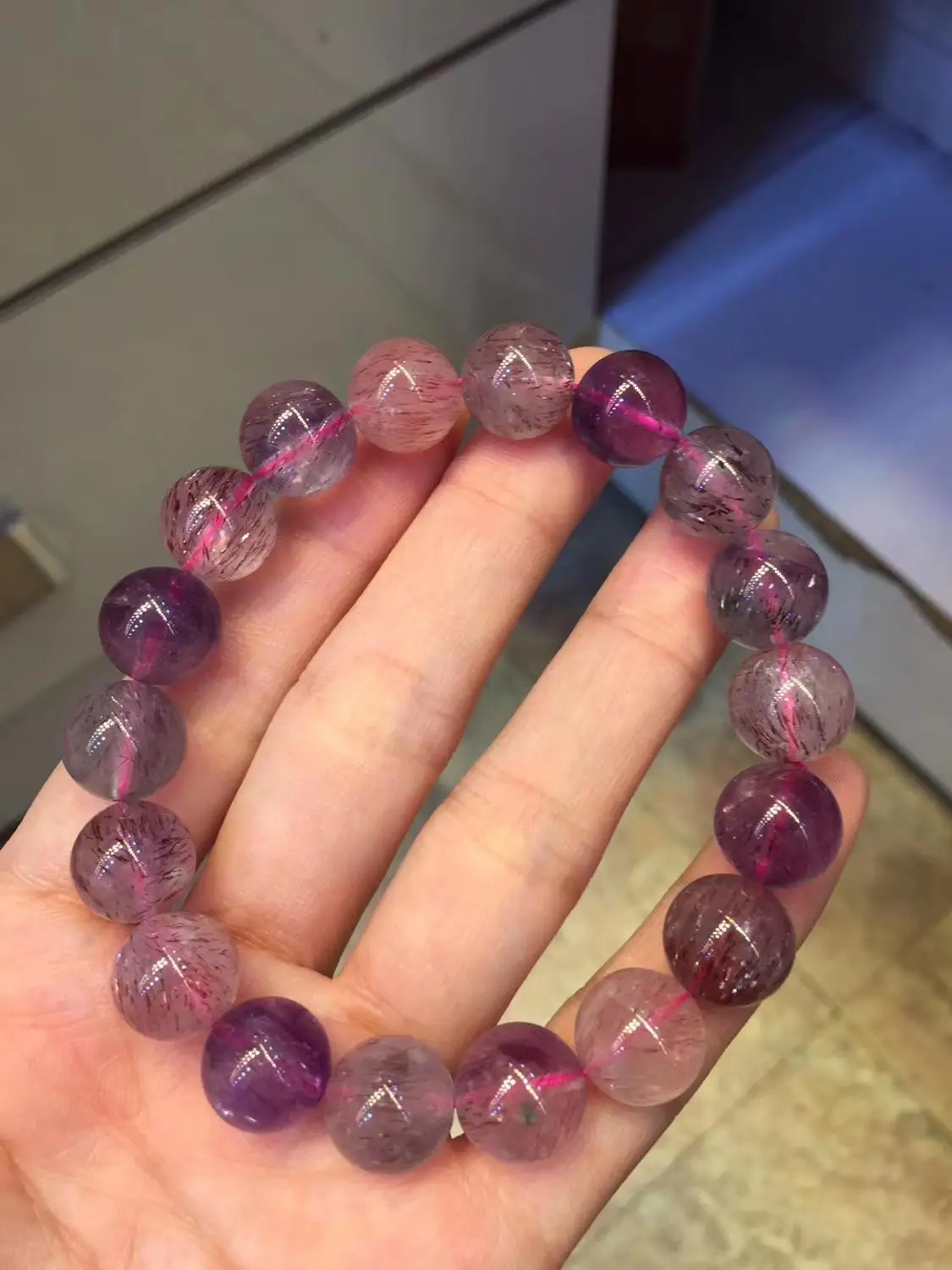 Натуральный супер семь 7 Мелодия камень фиолетовый рутилированный кварцевый