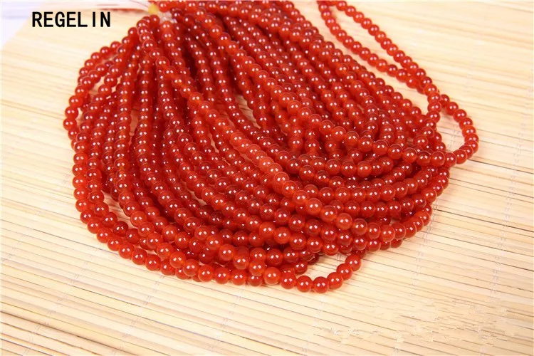REGELIN Natural Stone Beads 6/8/10/12/14mm Round red Quartz Bead Loose Space 1strip DIY Jewelry Making Findings | Украшения и