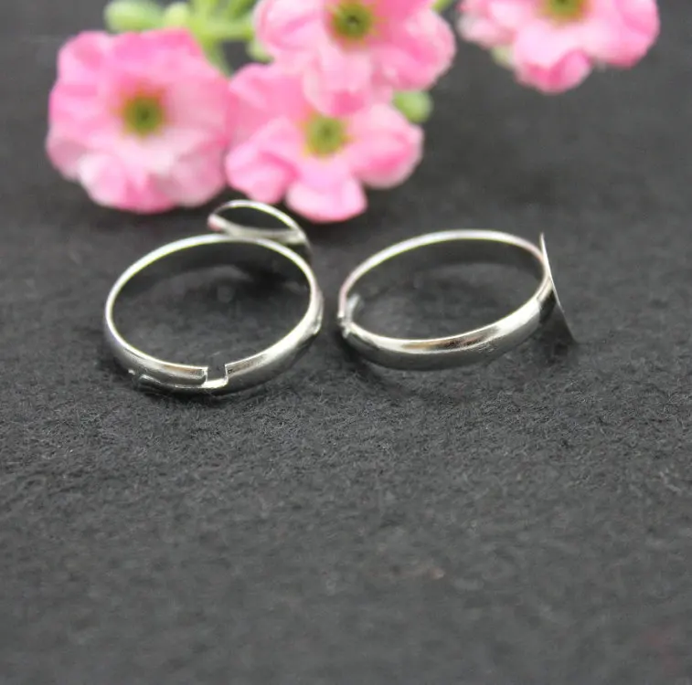 70 шт. клеевая прокладка 8 мм Diy Посеребренная кольцевая основа Anillo Регулируемые