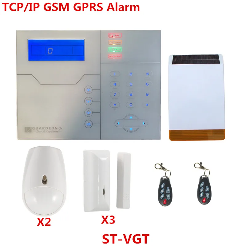 

Focus English French Voice ST-VGT TCP IP Alarm System GSM Smart Home Security Alarm With Solar Strobe Flash Siren Alarm