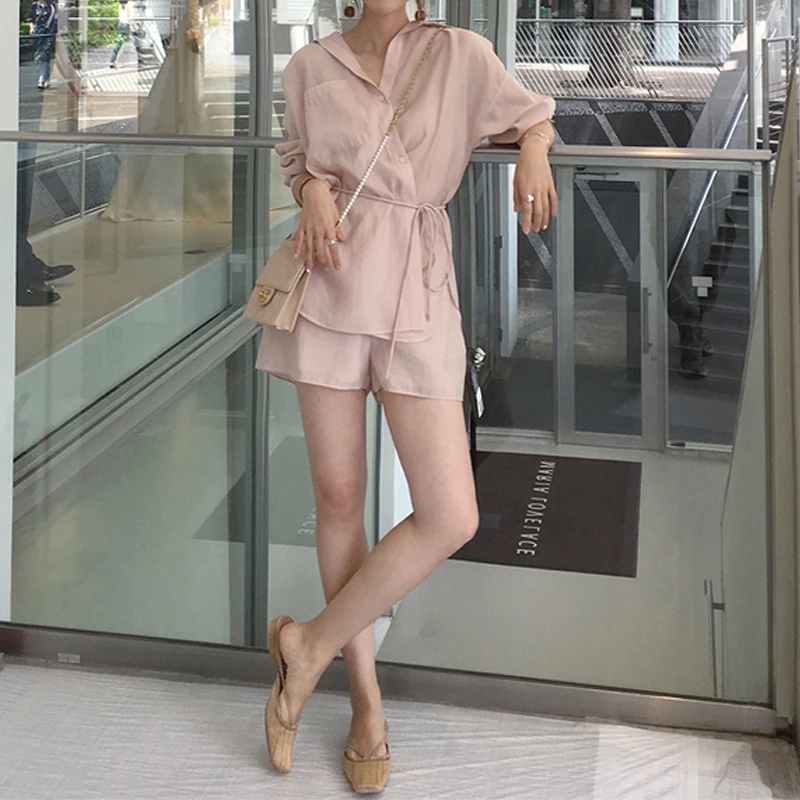 Корейский стиль Женский комплект из 2 предметов повседневный женский свободный с