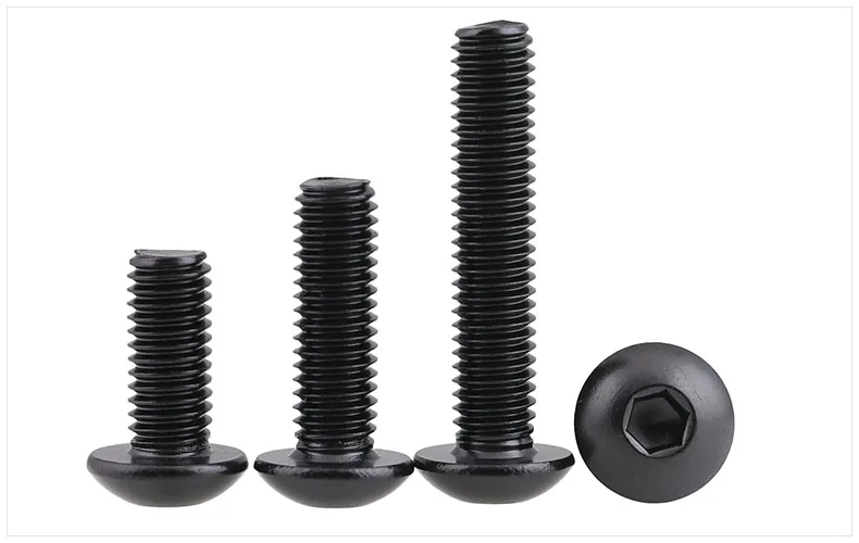 M5 M5* 10 M5x10 M5* 12 M5x12 M5* 16 M5x16 черный 304 болт из нержавеющей стали SS DIN7380 шестигранный винт с круглой головкой