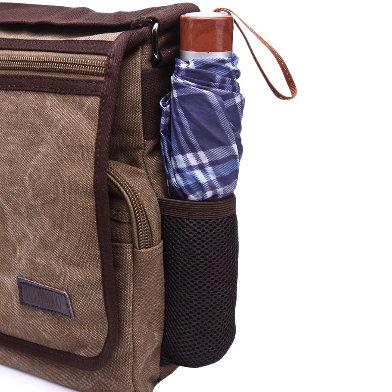 Портфель мужской холщовый в стиле ретро повседневная сумка-мессенджер на плечо