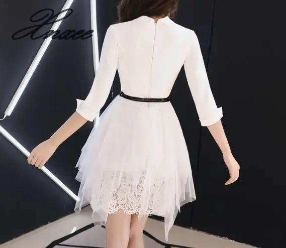 Банкетное белое платье для женщин новинка 2020 благородное приталенное в стиле