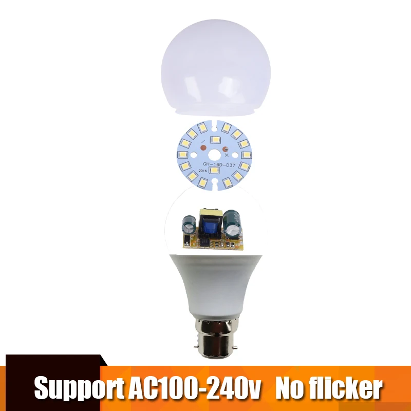 Настоящее Мощность светодиодный лампы E27 светодиодный лампада ампулы Bombilla 3 W 5 W 7 W 9 W 12 W 15 W B22 светодиодный лампы 220 Холодный/теплый белый светодиодный Spotlight