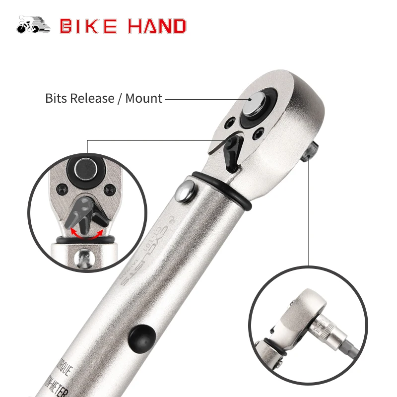 BIKEHAND набор инструментов для ремонта велосипеда динамометрический ключ для велосипеда шестигранный ключ Набор торцевых головок дорожный MTB велосипед инструменты 1/4 ''крутящий момент фиксированный набор 2-24 нм