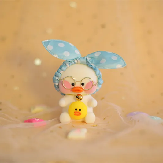 8 см Kawaii LaLafanfan кафе подвеска с форме утки брелок мультфильм милый утка автомобиль Декор животные куклы девочка игрушки подарок на день рождения для детей - Цвет: Розовый
