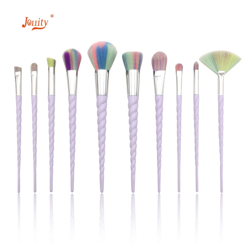 

jollity Unicorn Handle Makeup Brushes Set Powder Foundation Eyeshadow Applicator Beauty Make Up Tools Cosmetics Brushes 10 pcs