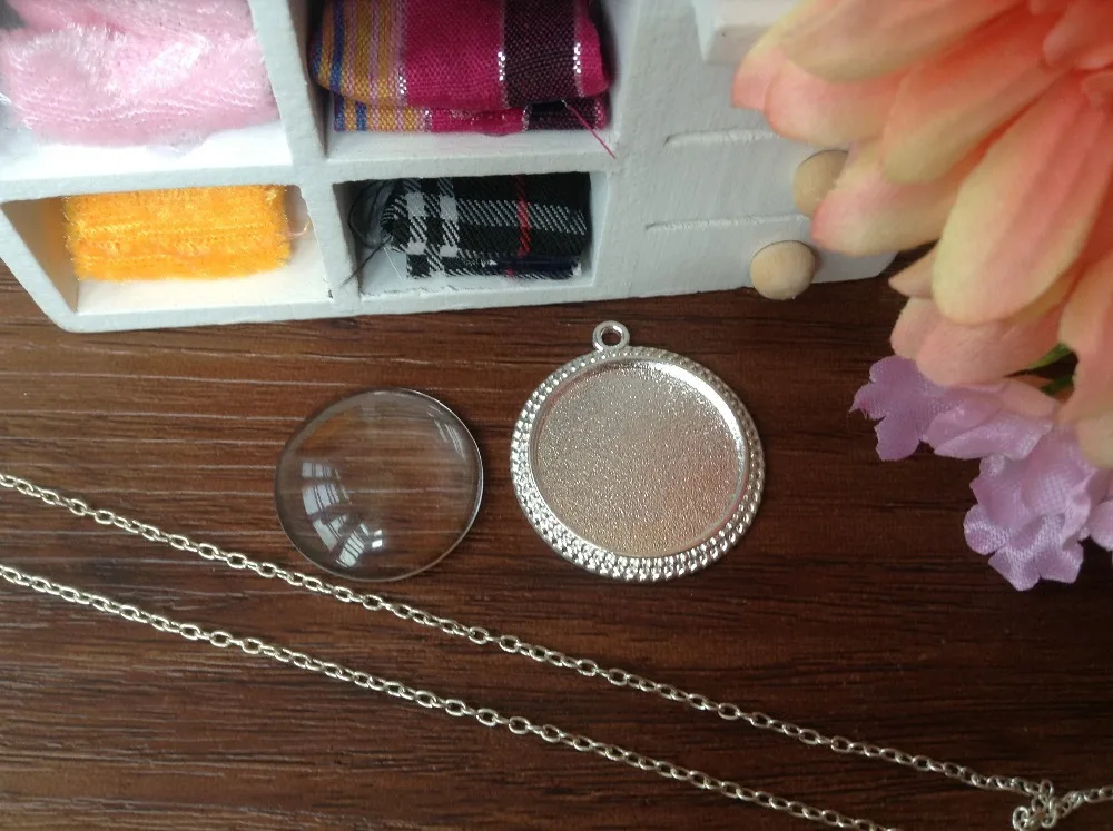 30 комплектов посеребренный поднос с подвеской и стеклянными купольными