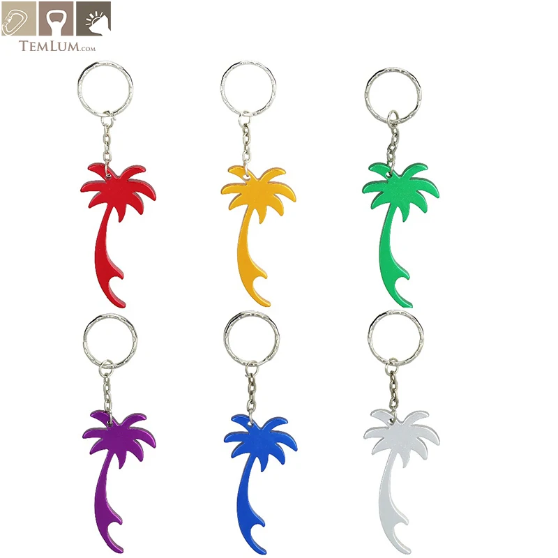 

TEMLUM 6 Pcs Beer Bottle Opener Keychains Aluminum Alloy Openers Wedding Gifts Can Customized Logo