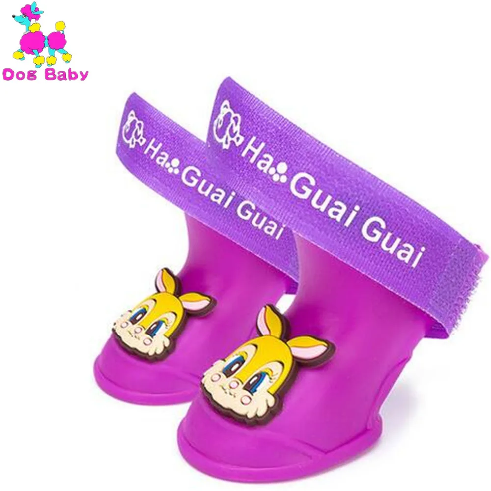 

DOGBABY Large Dog Rain Boots PU Waterproof Pet Shoes All Season Anti Slip Dogs Boots Magic Stickers Design Pets Booties XL XXL
