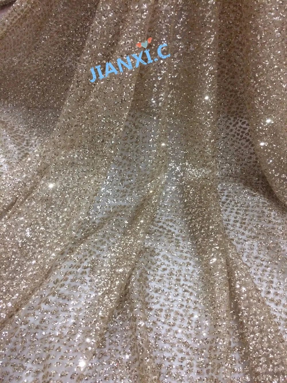 5 ярдов Блестящий узор сетка тюль ручная печать блестящая кружевная ткань DiuDiu-111688