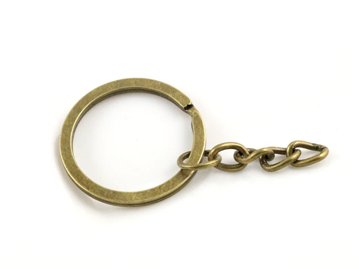28mm Bronze 20 шт./партия брелок для ключей 3 цвета покрытый 50 мм Длинный круглый раздельный брелок для ключей - Цвет: 28mm Bronze