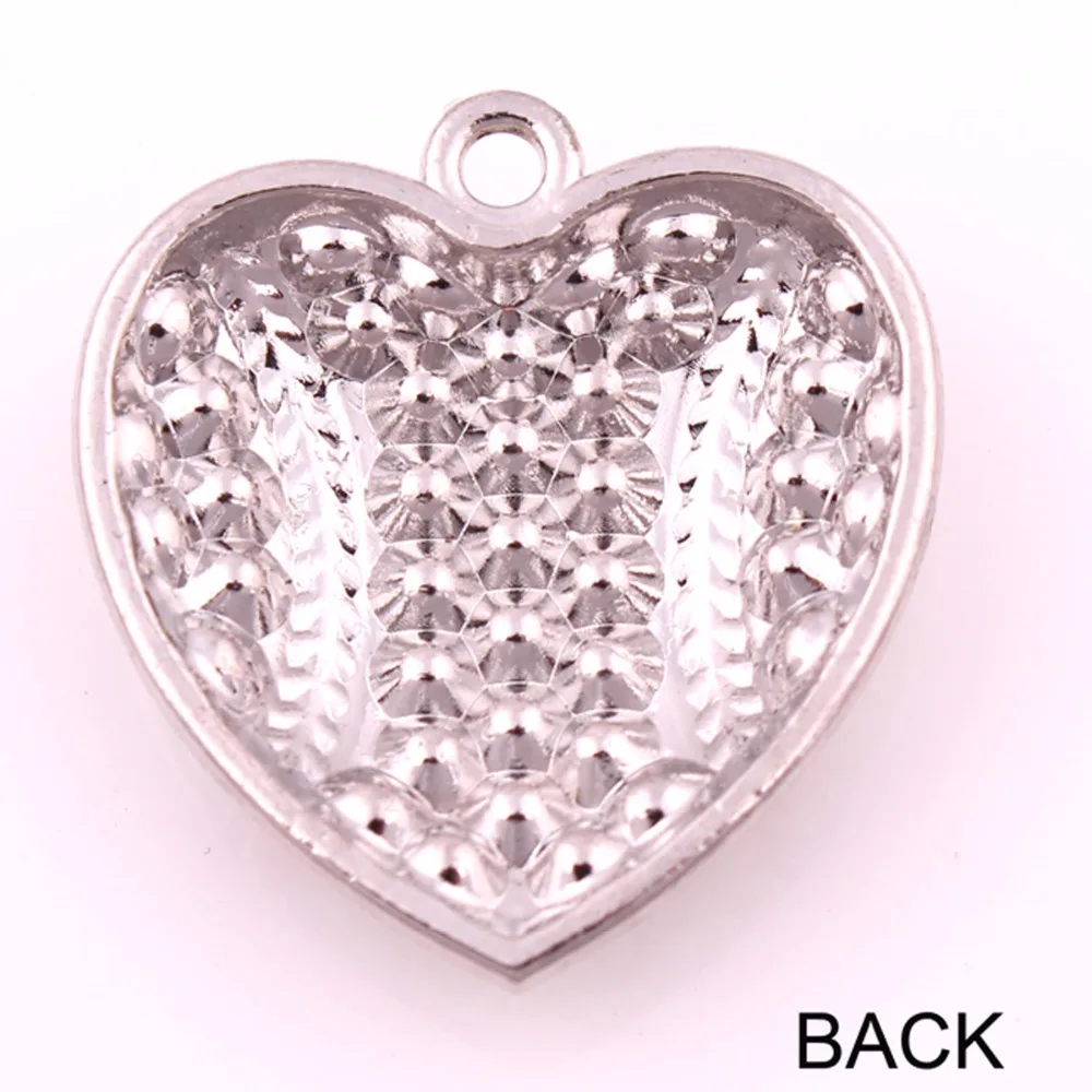 10 шт./лот подвеска в форме сердца из цинкового сплава со стразами для ювелирных