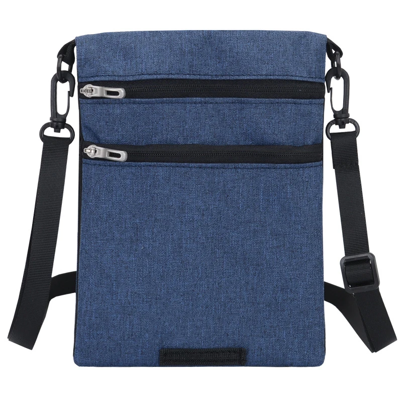 Dark Blue Дорожный кошелек, блокирующий скрытый мешок для денег, шейный держатель для паспорта, сумка через плечо с карманами на ремне - Цвет: Dark Blue