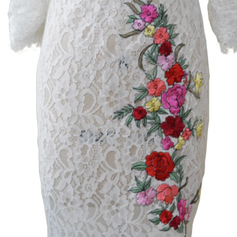 Белые короткие кружевные платья для матери невесты 2018 платье футляр с вышитыми