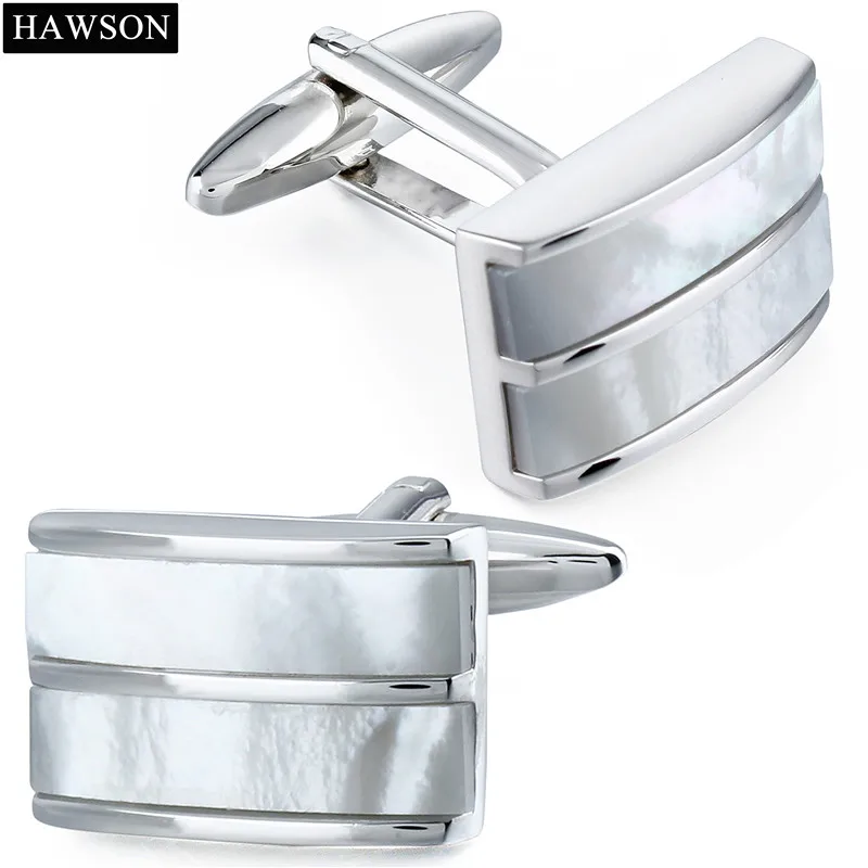

Top-Graded Mother of Pearl Cufflinks for Men Nature White Shell Cuff Links Button Come with Box