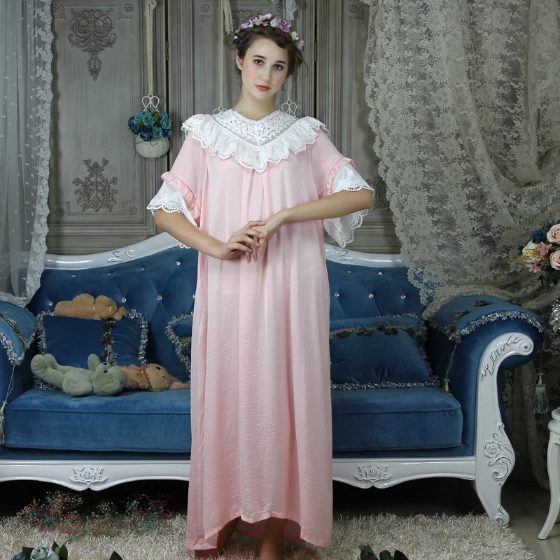 Длинная ночная рубашка Женская домашняя одежда свободная женская с коротким