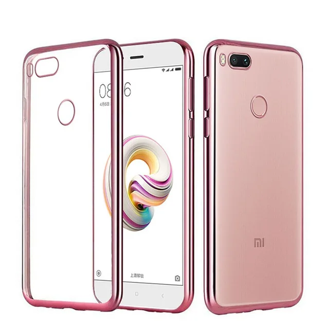 Позолоченный прозрачный ТПУ Мягкий силиконовый чехол-накладка для Xiaomi mi A1 mi x Max 2 Red mi Note 4 4x3 3s 4A чехол s - Цвет: RoseGold