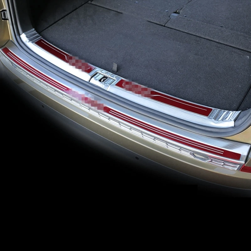stainless steel Interior Exterior Rear Trunk Bumper Scuff Plate NEW STYLE Car accessories For SKODA KODIAQ 2017 2018 | Автомобили и