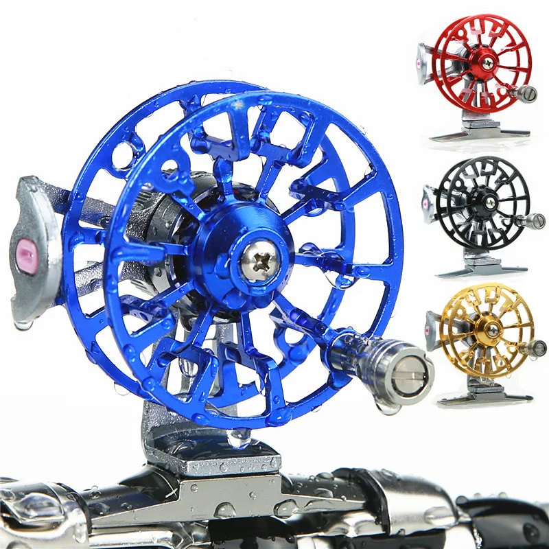 

Hot Mini Full Metal Ultra-light Former Ice Fishing Reels Gear Ratio 1:1 Right Hand Fly Fishing Reel CNC Machined Aluminum 8Color