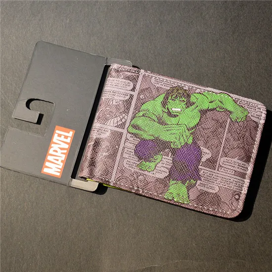 marvel7 Мужской тонкий кожаный бумажник Комиксы DC Marvel Мстители Тор Халк бумажник Spiderman логотип Кредитная Oyster Лицензионная карта кошелек - Цвет: marvel7