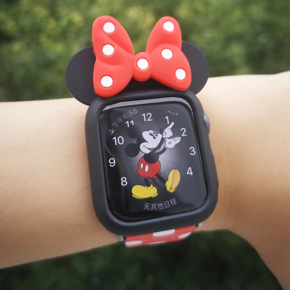 Мультяшный милый ремешок для часов Apple Watch 38 мм 40 мм 42 мм 44 мм Женский браслет из натуральной кожи для Apple Watch серии 5 4 3 21