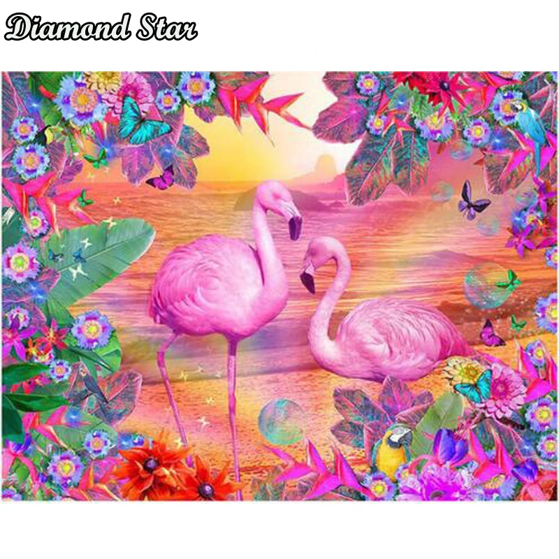 

5d diy алмазная живопись Фламинго 3D вышивка крестиком узор, Алмазная мозаика