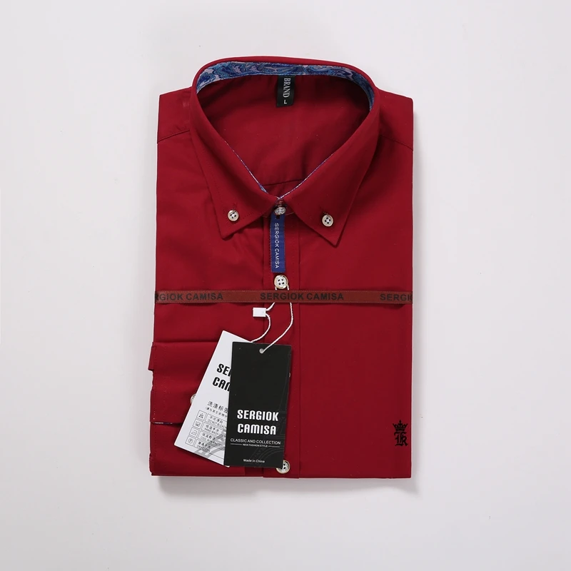 Мужская рубашка Sergio K Camisa Dudalina, мужская повседневная рубашка с рисунком, брендовая мужская одежда, приталенная рубашка с длинными рукавами