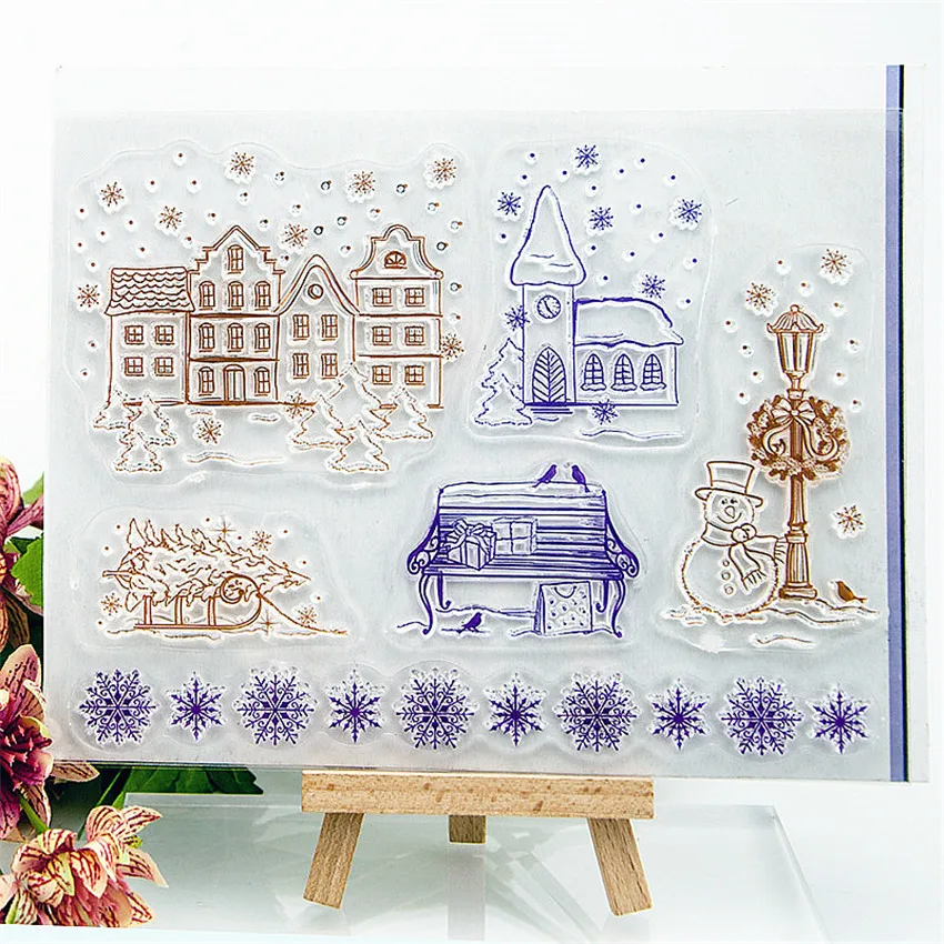 PANFELOU Snow castle Transparent Clear Silicone Stamp/Seal DIY scrapbooking/photo album Decorative clear stamp sheets | Дом и сад