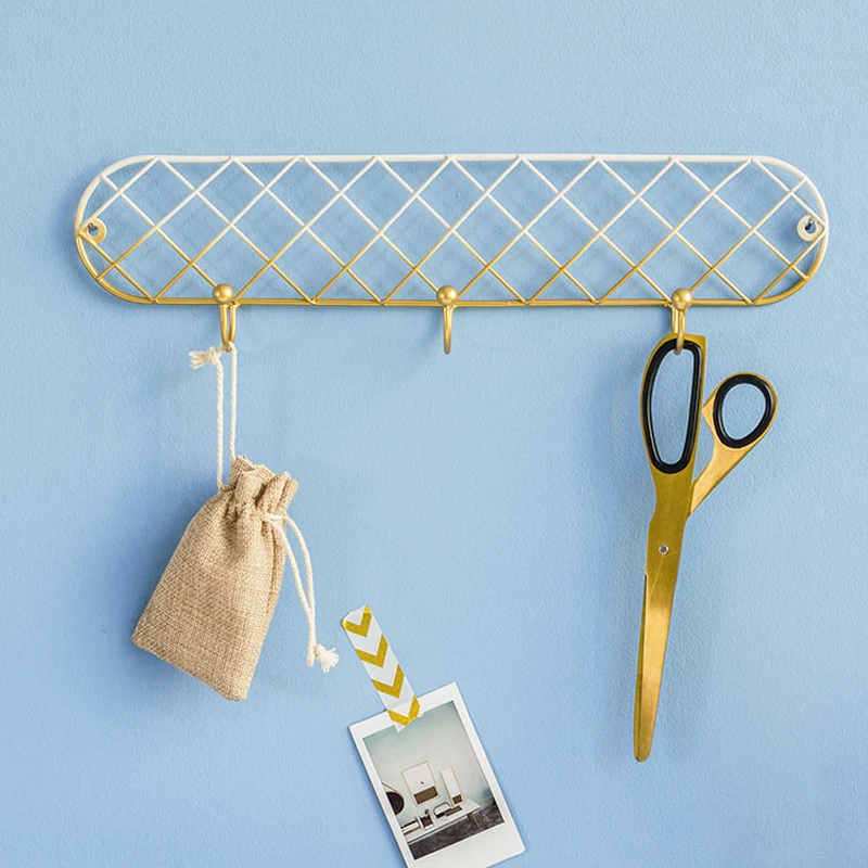 

Ins hot Gold white geometry Nordic Wooden wood Modern Design Wall clothes Robe Hook Coat Racks for corridor Hook Rails Decor