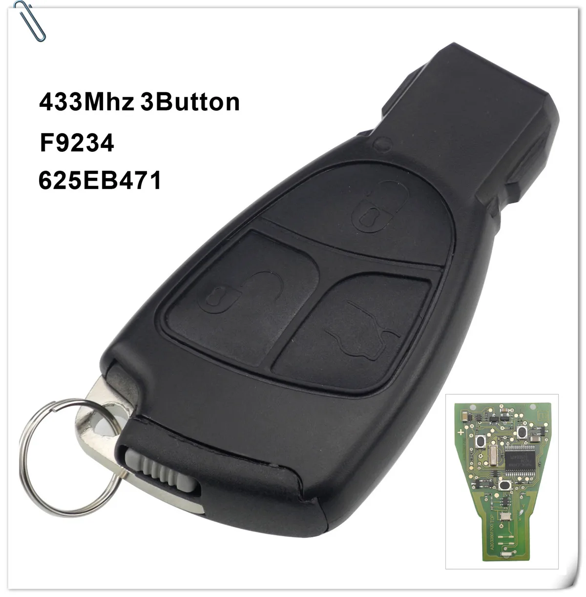 Jingyuqin 433 МГц 2/3 кнопки дистанционного брелока для Mercedes Benz B C E ML S CLK CL 3B 3BT Complte плата управления - Количество кнопок: 3 Кнопки