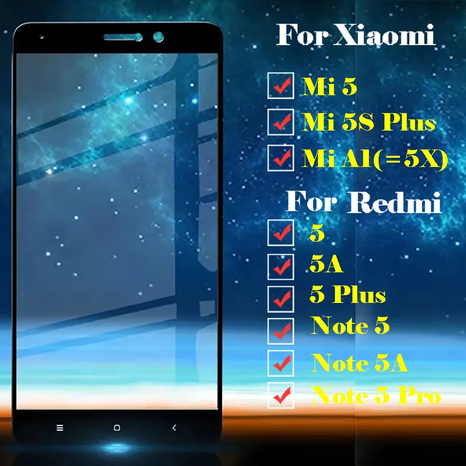 red mi note 5 glass protect for xiaomi redmi plus 5plus 5a 5pro glas on ksiomi mi5 5x 5s a1 x5 film screenprotector | Мобильные
