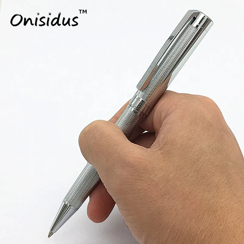 

New silver pen luxury Ballpoint pen.Office & School stationery Supplies Writing gifts pen refill