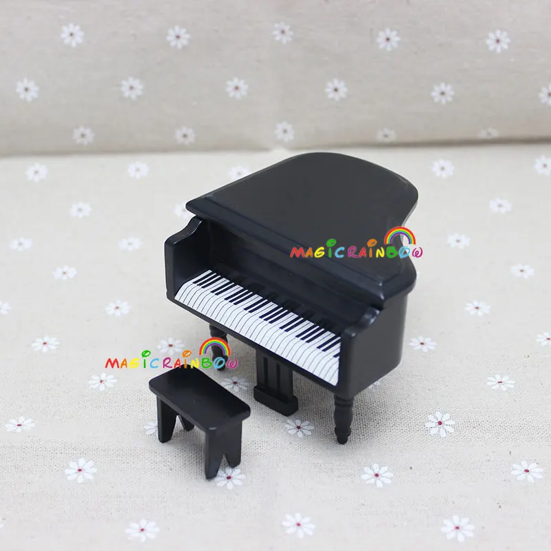 Рояль для детей Pianoforte табурет игрушка модель макеты кукольного домика 1:12 мебель Музыкальные инструменты