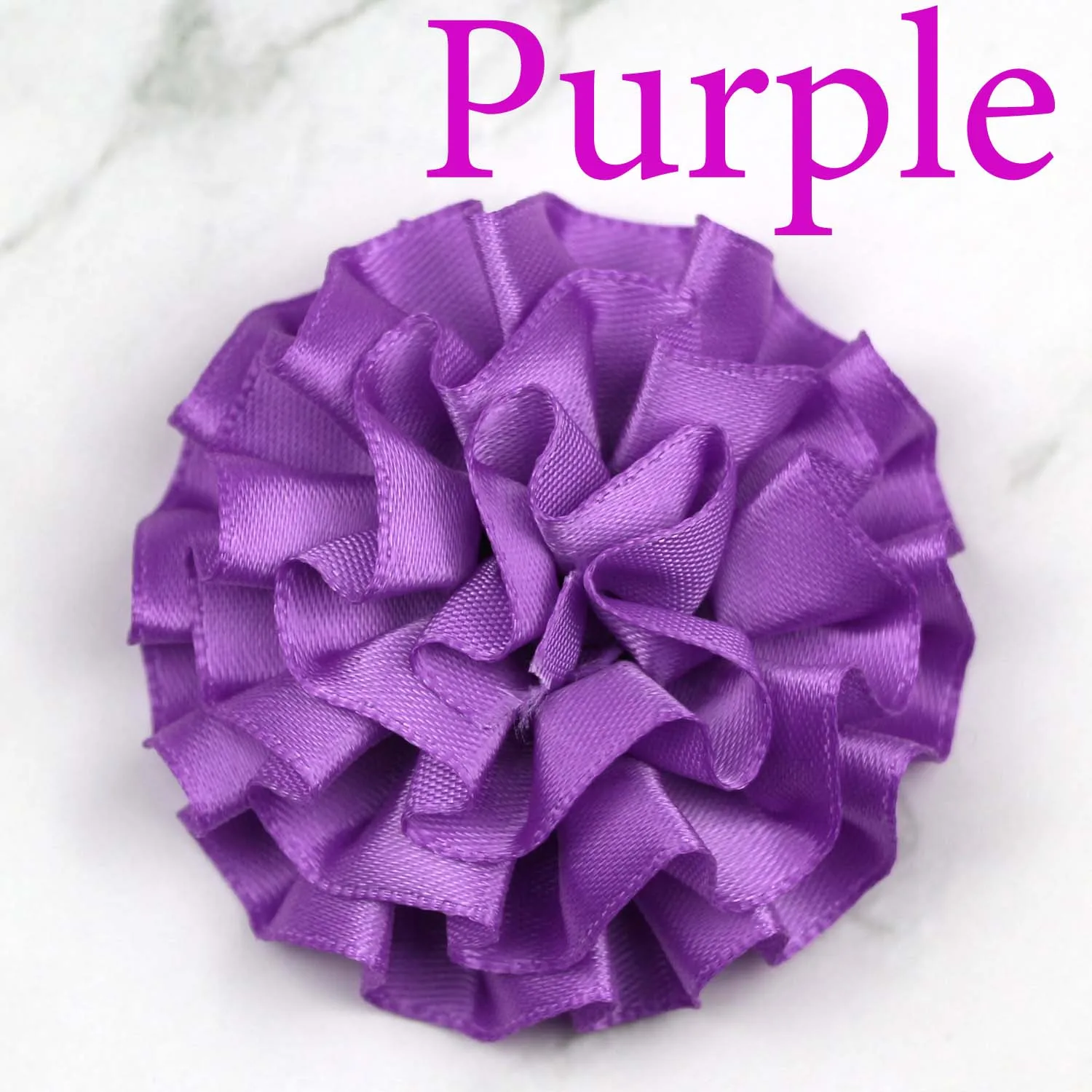 purple 10-100 шт " атласная лента цветы пиона Аппликации/ремесло/Свадебные украшения DIY для пошива швейных изделий принадлежности DIY повязка на голову 5x5 см - Цвет: purple