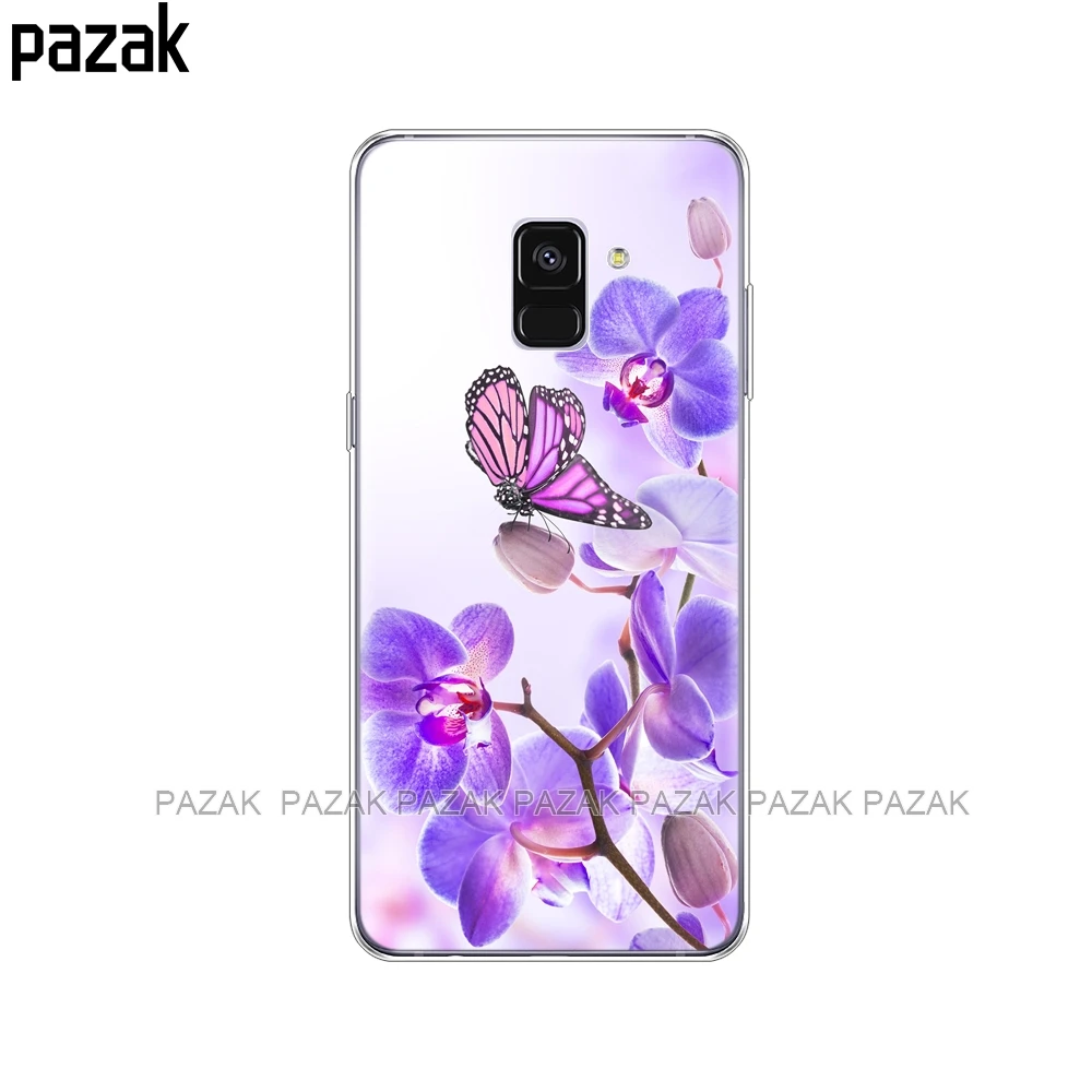 Силиконовый чехол для телефона Samsung Galaxy A6 A8 2018 A3 A310 A5 A510 A7 2016 2017 бабочка розы цветы |