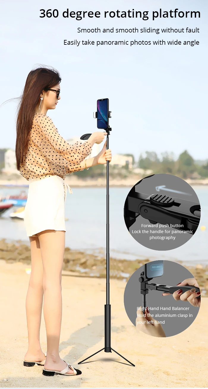 Видео стабилизатор селфи палка Штатив для iPhone Xiaomi huawei Gimbal Bluetooth штатив селфи палка заполняющий светильник для мобильного телефона